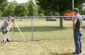 Ag Mechanics class surveys new Pole Vault construction site
