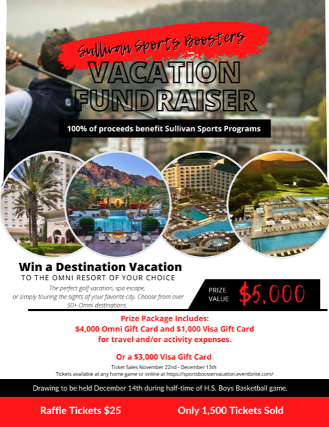 Sports Boosters Vacation Fundraiser Flyer