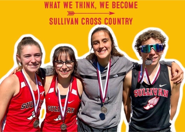 Sullivan HS XC Medal Recipients: Bella Hardin, Becky Cullen, Brooklyn Booker, & Johnathan Iacobazzi  