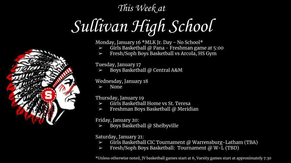 SHS Events 1/16-21
