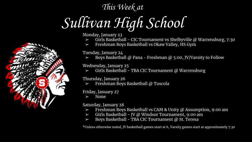 SHS Events 1/23-28